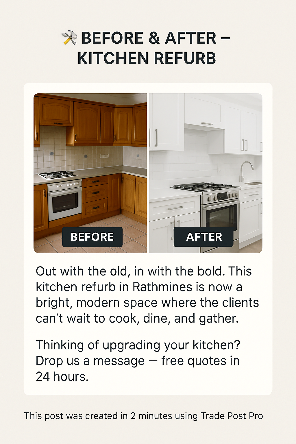 Kitchen renovation before and after comparison